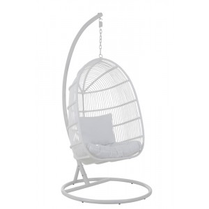 Závěsné bílé zahradní ratanové křeslo Lounge White Oval - 119*105*193 cm