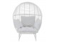 Bílé ratanové zahradní křeslo Lounge White Oval - 117*110*151 cm