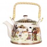 Porcelánová konvice na čaj s japonskými motivy - 18*14*12 cm / 0,8L
 Barva: VícebarevnáMateriál: Porcelán
Hmotnost: 0,444 kg