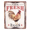 Béžová antik nástěnná kovová cedule Farm Fresh Eggs - 20*25 cm Barva: béžová, multiMateriál: kov Hmotnost: 0,333 kg