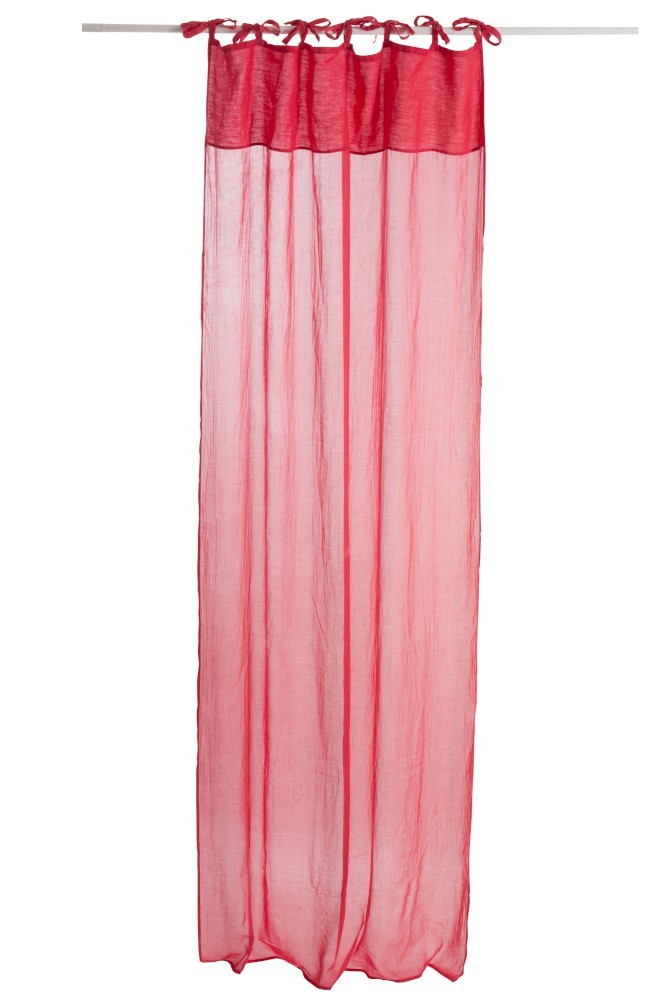 Červený bavlněný voál / záclona na zavazování - 140*290cm