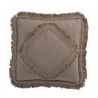 Taupe bavlněný polštář Fransen s třásněmi - 45*45 cm