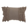 Taupe bavlněný polštář Fransen s třásněmi - 30*45 cm