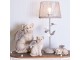 Šedá stolní lampa s patinou a růžičkami -Ø 20*48 cm Clayre & Eef