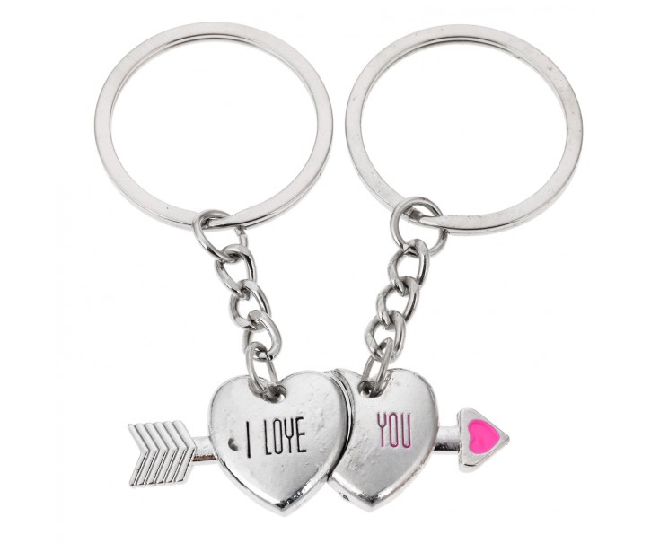 2 ks klíčenka se srdci I Love You