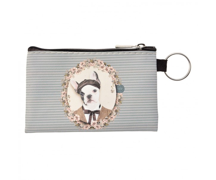 Šedo-modrá peněženka s pejskem Doggy - 12*8 cm