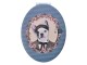 Šedo-modré příruční zrcátko s pejskem Doggy - 9*7 cm