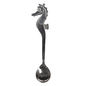 Lžička s mořským koníkem - stříbrná - 3*13 cm