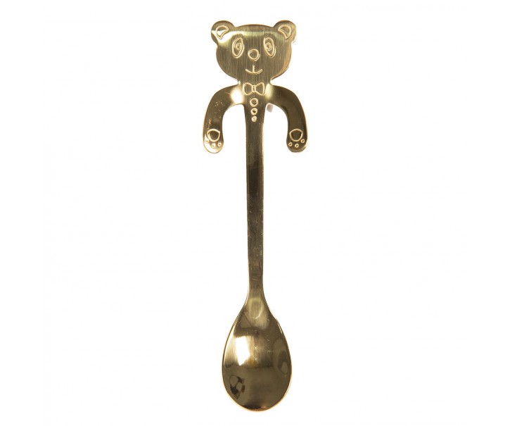 Zlatá dezertní lžička Medvídek - 3*12 cm
