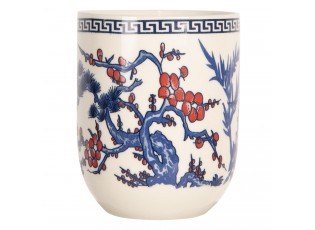 Porcelánový kalíšek na čaj s modrou větví - ∅ 6*8 cm / 0,1L