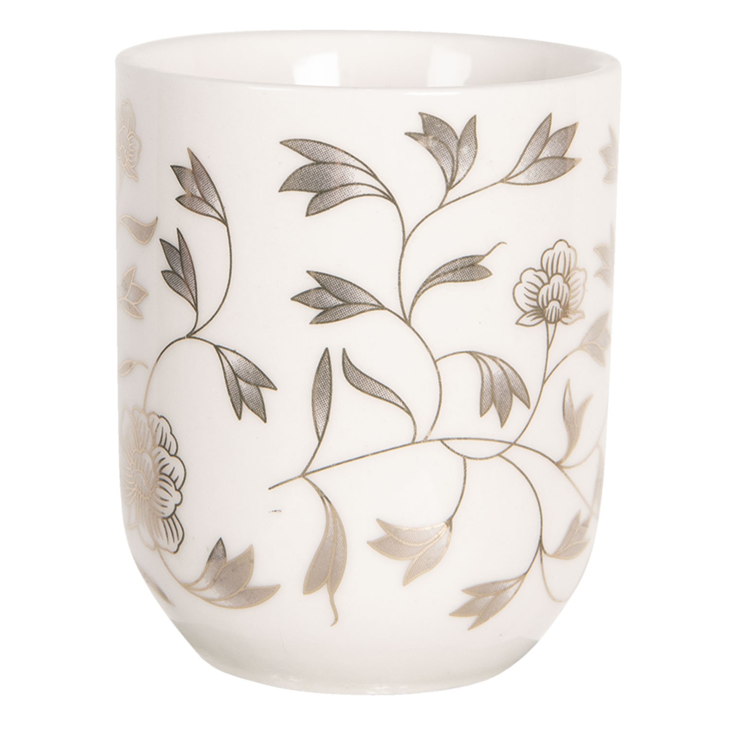 Porcelánový kalíšek na čaj s drobnými kvítky- ∅ 6*8 cm / 0,1L Clayre & Eef