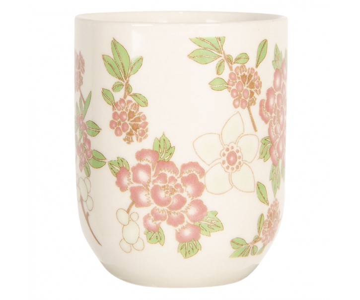Porcelánový kalíšek na čaj se sakurou - ∅ 6*8 cm / 0,1L