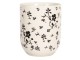 Porcelánový kalíšek na čaj s černými kvítky - ∅ 6*8 cm / 0,1L
