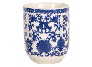 Porcelánový kalíšek na čaj s modrými ornamenty- ∅ 6*8 cm / 0,1L