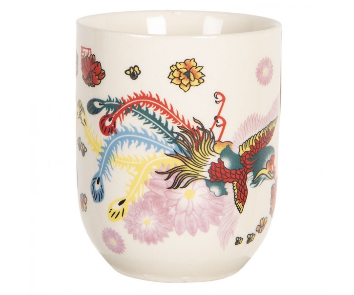 Porcelánový kalíšek na čaj s motýlky - ∅ 6*8 cm / 0,1L