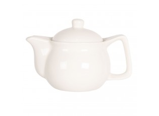 Porcelánová bílá konvička na čaj - Ø 16*11 cm / 0,4L