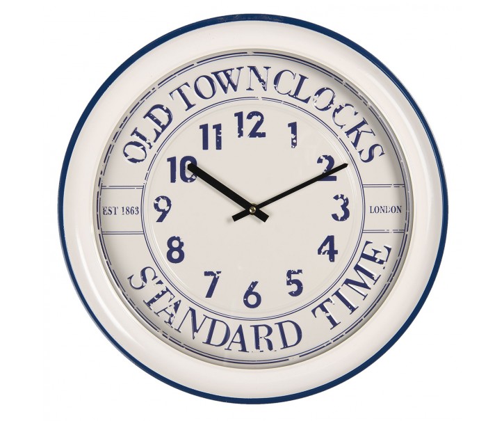Nástěnné hodiny Old Town Clocks – Ø 43*7 cm / 1*AA Clayre & Eef