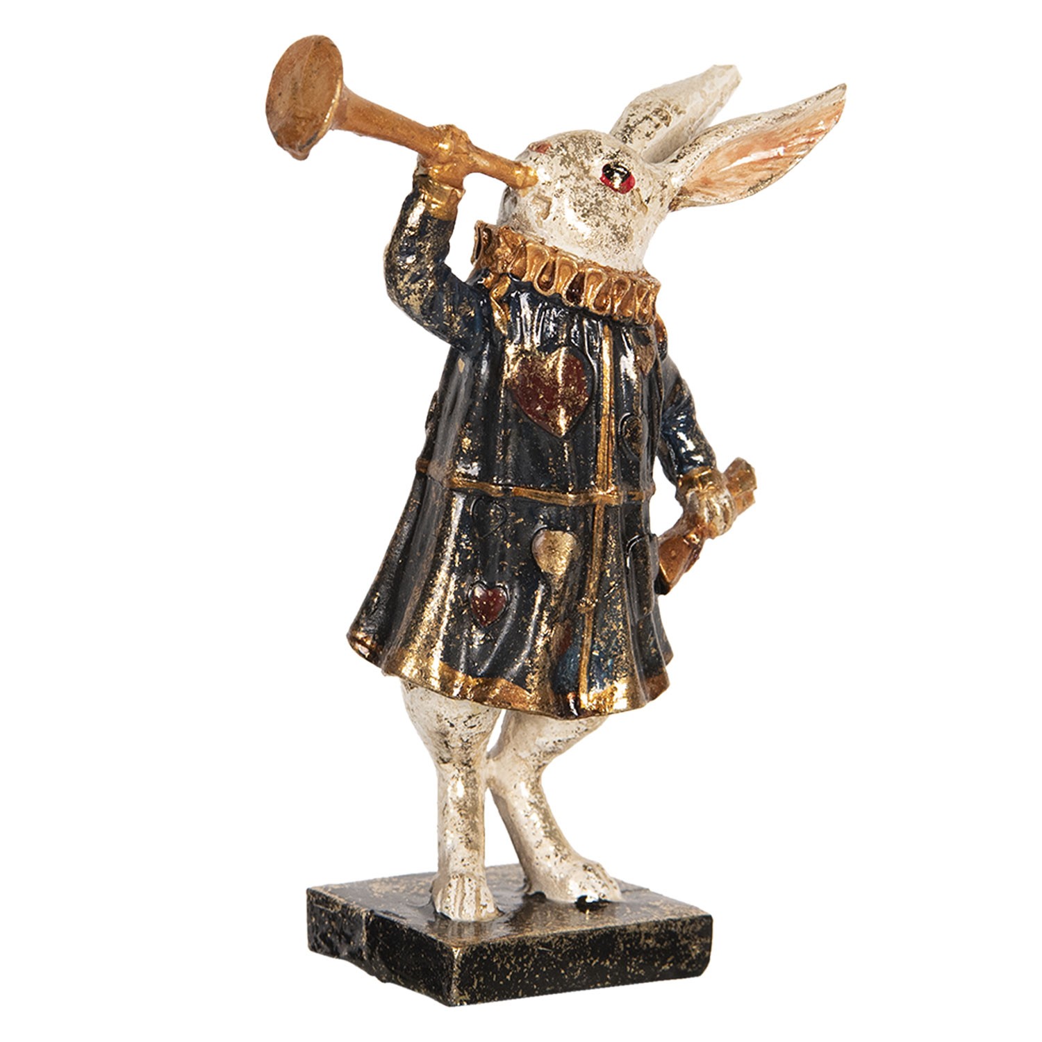Dekorace králík s trumpetou - 8*4*12 cm Clayre & Eef