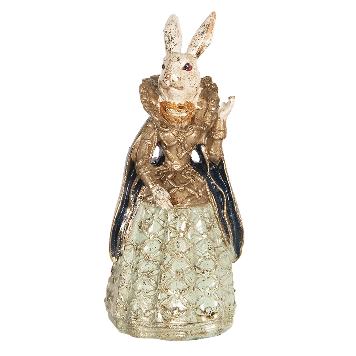 Vintage velikonoční dekorace Králičí dáma v šatech - 5*4*11 cm Clayre & Eef