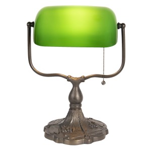 Zelená bankovní lampa tiffany Velves - 27*20*36 cm 1x E27 / max 60w
