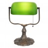 Zelená bankovní lampa tiffany Velves - 27*20*36 cm 1x E27 / max 60w Barva: zelená, hnědá, černo-šedáMateriál: polyresin/kov/ opálové sklo Hmotnost: 1,8 kg