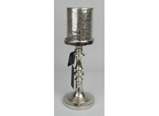Kovový stříbrný svícen Candle - Ø 13*40cm