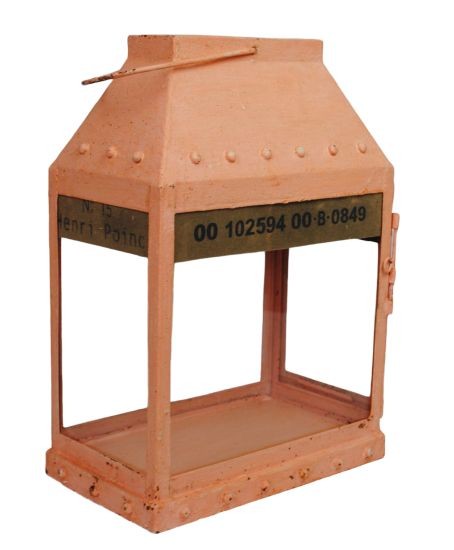 Kovová lucerna s patinou Losos - 34*21*49 cm