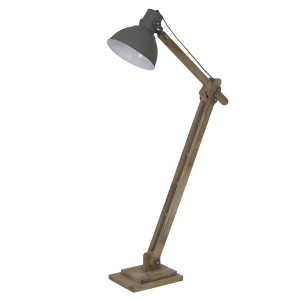 Šedá dřevěná stojací lampa Elmer cement - 84*26*125 cm