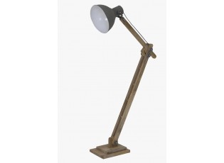 Šedá dřevěná stojací lampa Elmer cement - 84*26*125 cm