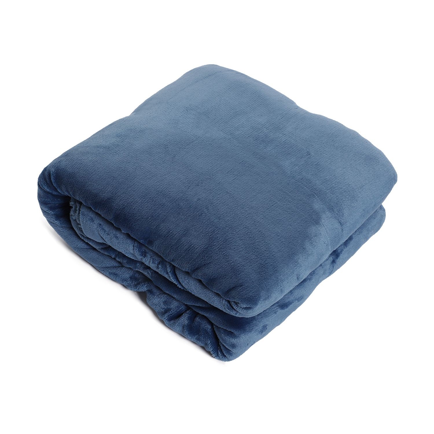 Modrý chlupatý pléd Bjorn blue - 150*200 cm