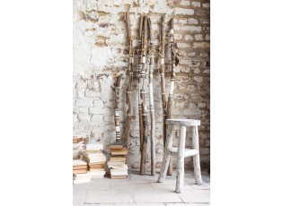 Dřevěná bílá kulatá stolička Ibiza - Ø 26*50cm