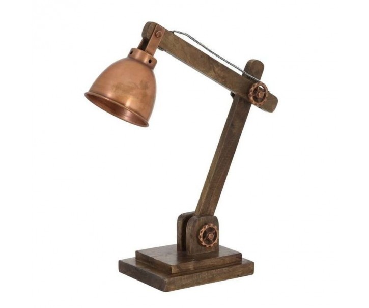 Dřevěná stolní lampička Elmer Copper - 50*15*45 cm