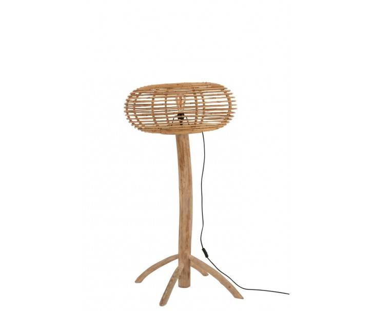 Přírodní ratanová stojací lampa Teak - 77*70*134cm