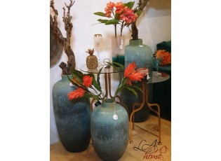 Azurová keramická dekorační váza Vintage - Ø 33*72cm