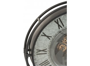 Kovové nástěnné hodiny s pohyblivým strojkem Romani - ∅68*10cm