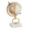 Glóbus na kovové zlaté noze Marble small - ∅15*27 cm Barva: bílá mramorová, zlatáMateriál: mramor, kov