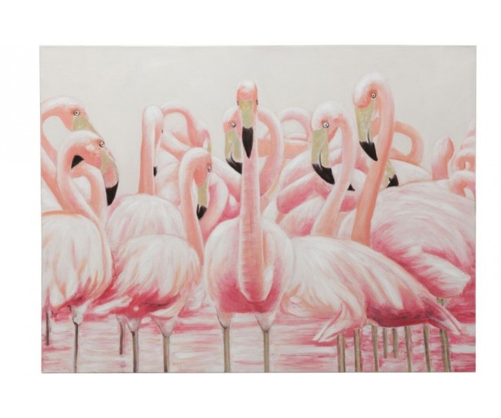 Obraz s plameňáky Flamingos - 120*3,5*90cm
