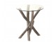 Odkládací kulatý dřevěný stůl se skleněnou deskou Branchy - Ø50*59 cm