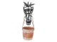 Závěsný květináč s kovovou hlavou koně - 37*20*72 cm
