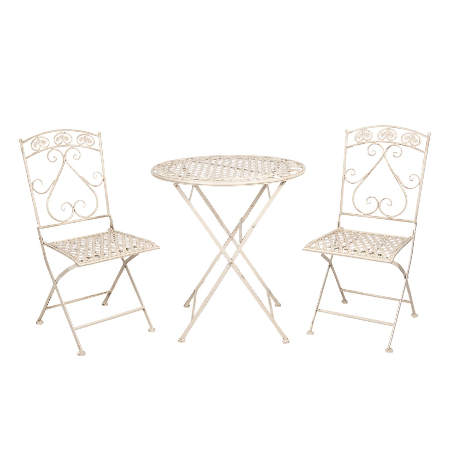 Kovový zahradní set Garren se dvěma židlemi – Ø 70*76 cm / 39*48*91 cm 5Y0696