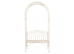 Kovová vintage zahradní lavice s obloukem Aurelie - 103*48*211 cm