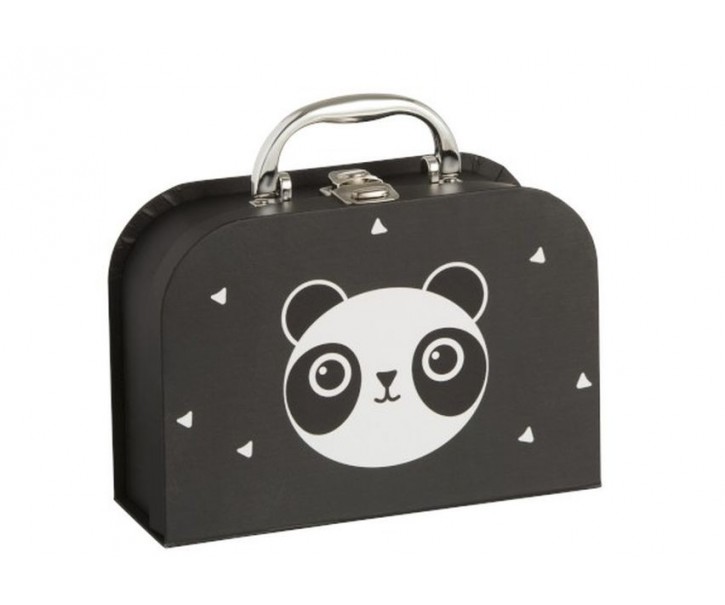 Černý papírový kufřík se zásuvkami Panda - 20*14*7cm