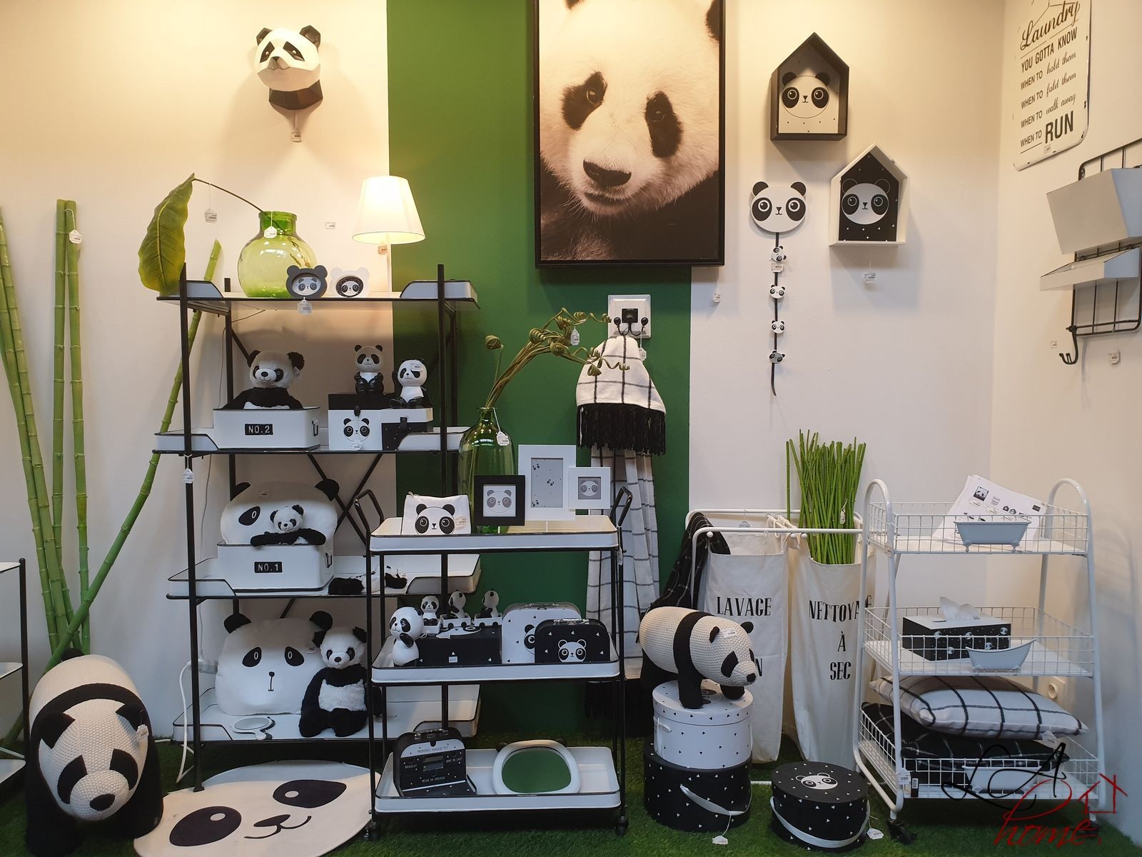 Dekorace girlanda Panda s kolíčky - 19*17*74cm