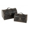 Set 2ks černých dřevěných kufříků Retro - 36*25*23 cm Barva: černáMateriál: dřevo