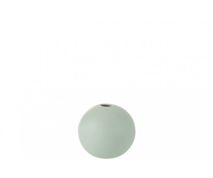 Zelenkavá keramická kulatá váza Pastel Green S - 12,3*12,3*11,5 cm