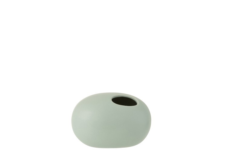 Světle zelená keramická oválná váza Pastel Green S - 16*10*10,6 cm J-Line by Jolipa