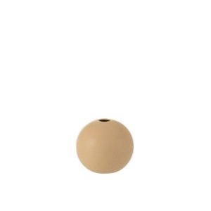 Krémová kulatá keramická váza Beige S - 12,3*12,3*11,5 cm