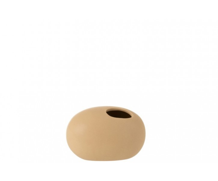Béžová keramická oválná váza Matt Beige S - 16*10*10,6 cm