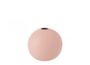 Světle růžová keramická kulatá váza Matt Pink M - 18,3*18,3*18 cm