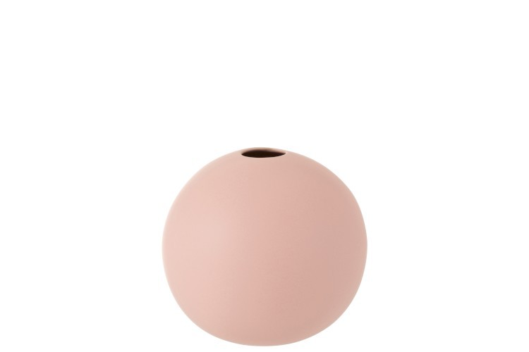 Světle růžová keramická kulatá váza Matt Pink M - 18,3*18,3*18 cm
